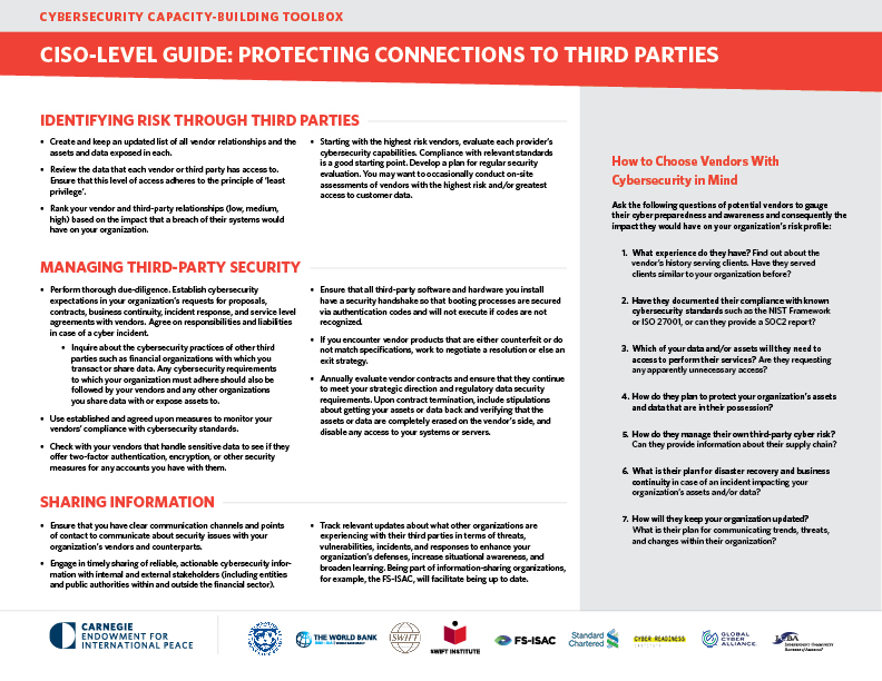 image of the CISO-Level Guide for protecting connections to third parties